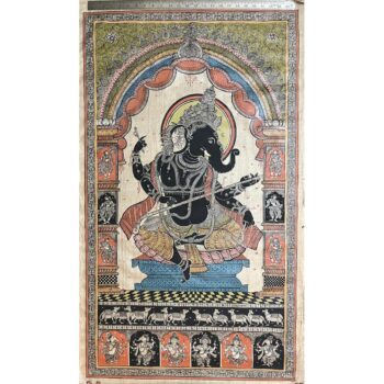 Veena Ganesha Pattachitra Painting