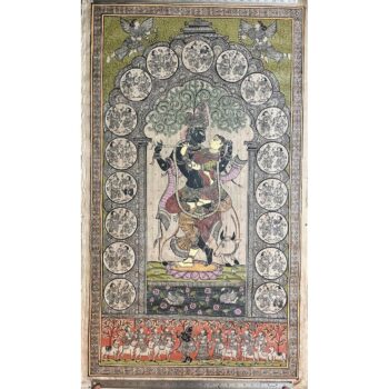 Radha-Krishna Rasa Lila in Vrindavan Pattachitra Painting