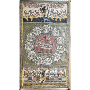 Radha & Krishna on Kandarpa Hasti Pattachitra Painting