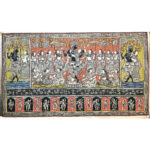 Rasa Lila of Krishna with Radha and the Gopis Pattachitra Painting