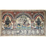 Shiva Parivar with Ganesha and Kartikeya Pattachitra Painting