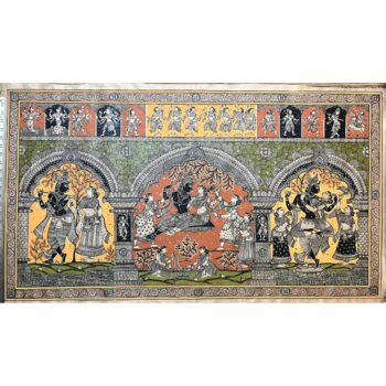 Radha Krishna on Swing Pattachitra Painting