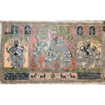 The Stunning Lord Krishna and Ratha on Kandarpa Hasti Pattachitra Painting